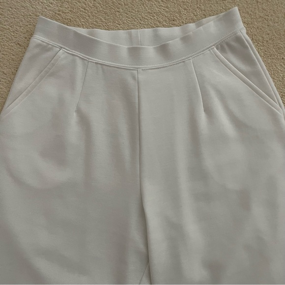 Elastic Waist Comfort Crop Pant With Pockets Size XS White - Picture 11 of 12